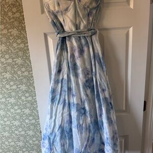 Bardot Blue and White Maxi Dress